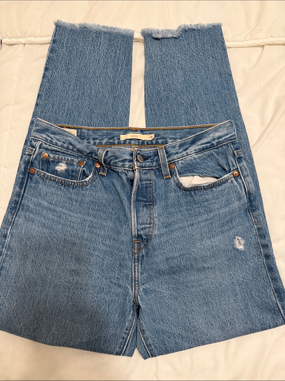 Levi's Light Blue Cropped Ankle Jeans